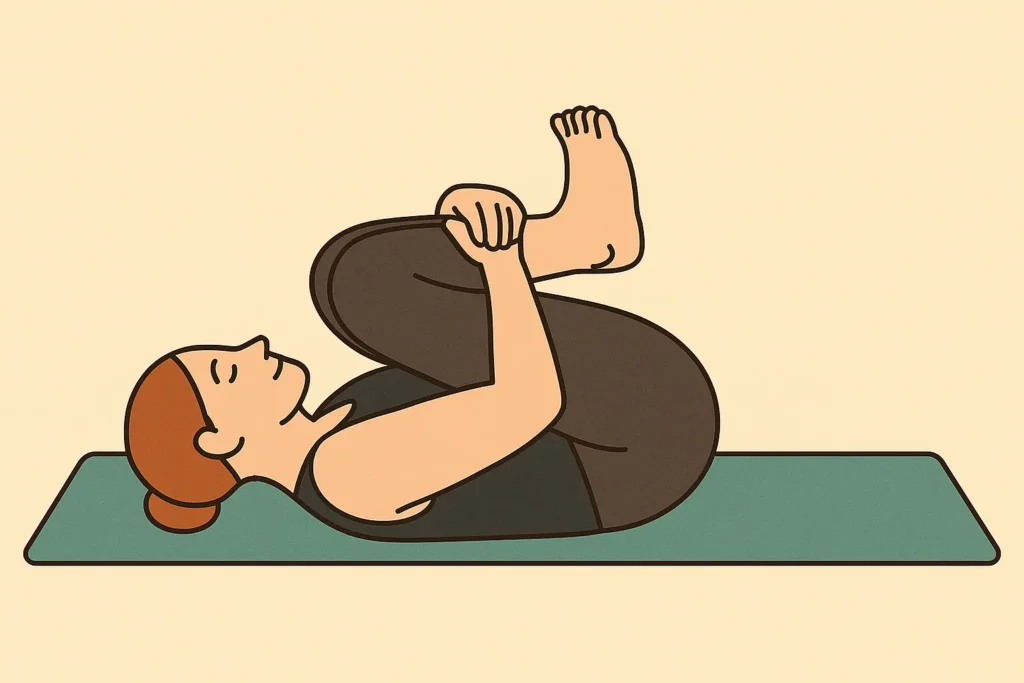 Knie-zur-Brust-Haltung (Apanasana) - abends besser entspannen